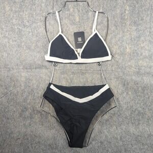 Suuksess Two Piece Swimsuit Black With White Trim
